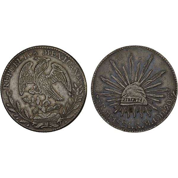 MEXICO: Republic, AR 8 reales (27.86g), 1831-Do, VF-XF