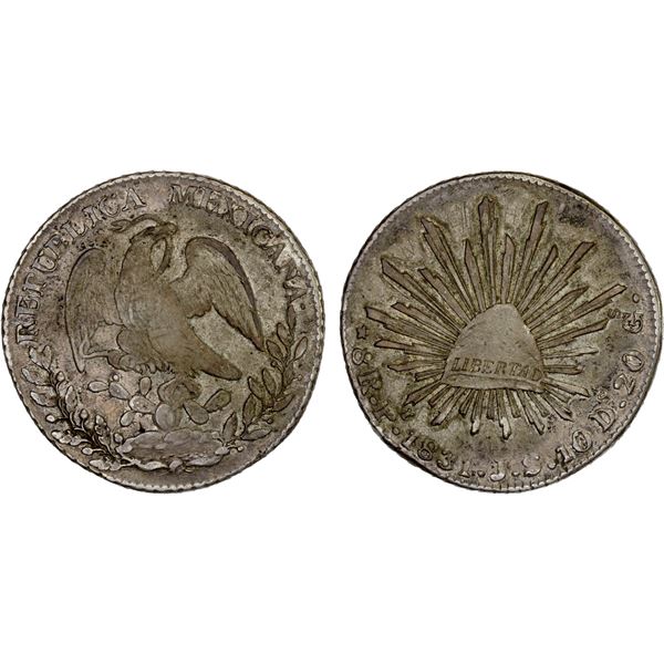 MEXICO: Republic, AR 8 reales (26.88g), San Luis Potosi, 1831-Pi, VF-XF