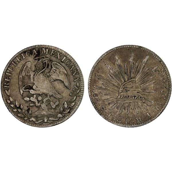 MEXICO: Republic, AR 8 reales (26.38g), 1831-Go, VF