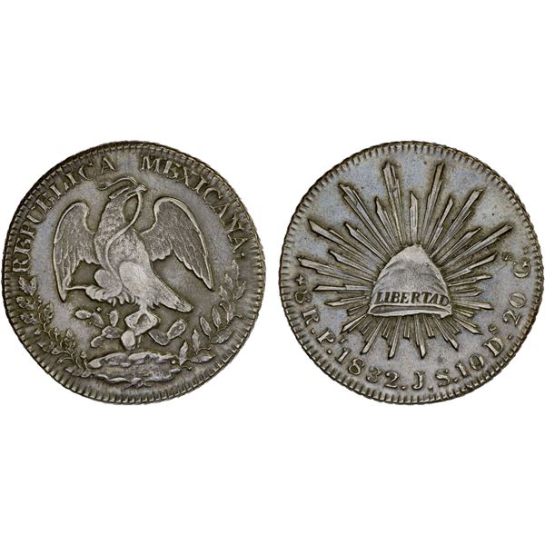 MEXICO: Republic, AR 8 reales (26.83g), San Luis Potosi, 1832-Pi, XF-AU