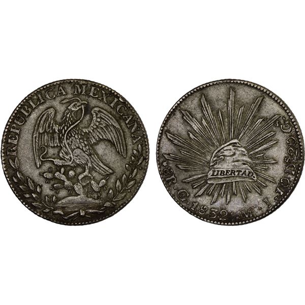 MEXICO: Republic, AR 8 reales (26.81g), 1832-Go, XF