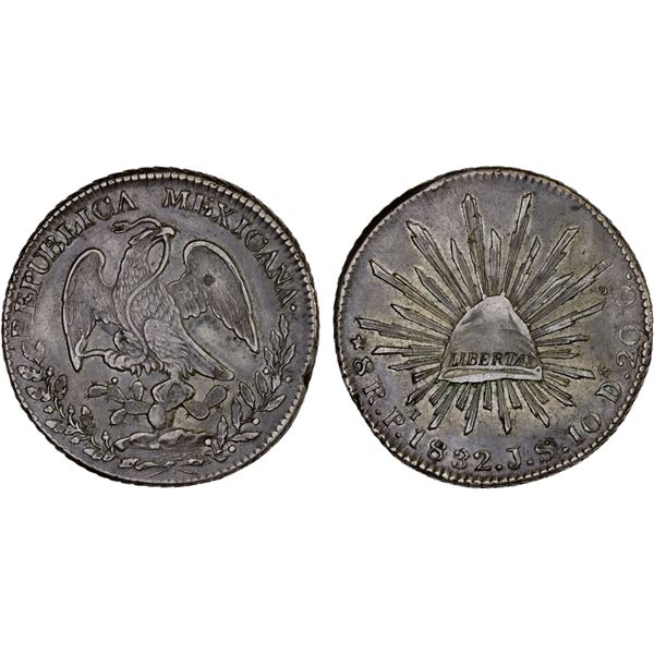 MEXICO: Republic, AR 8 reales (26.94g), San Luis Potosi, 1832-Pi, VF-XF