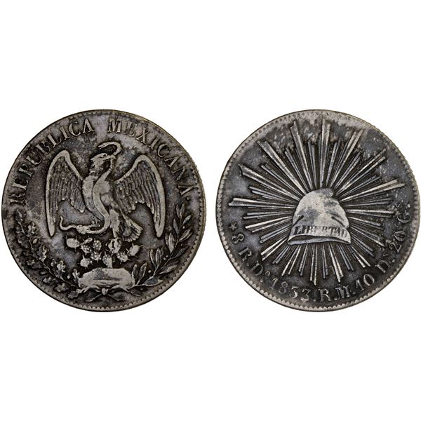 MEXICO: Republic, AR 8 reales (25.57g), 1833-Do, VF