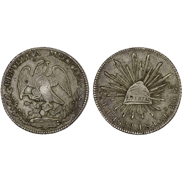 MEXICO: Republic, AR 8 reales (26.82g), San Luis Potosi, 1833-Pi, Choice VF