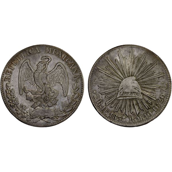 MEXICO: Republic, AR 8 reales (26.68g), 1834/3-Do, Choice VF