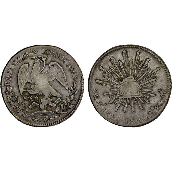 MEXICO: Republic, AR 8 reales (26.79g), San Luis Potosi, 1834-Pi, VF
