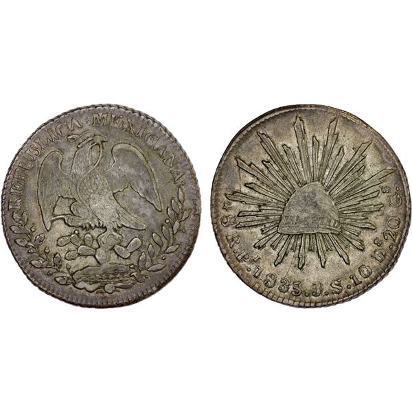 MEXICO: Republic, AR 8 reales (26.85g), San Luis Potosi, 1835-Pi, XF