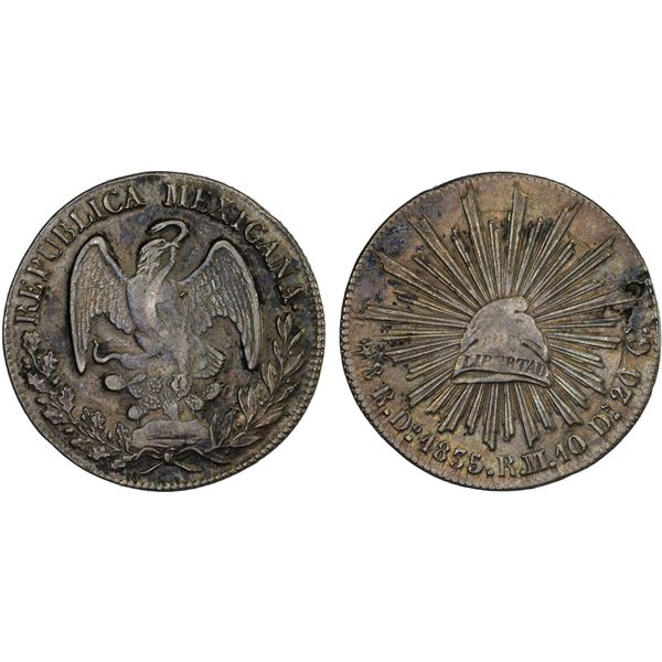MEXICO: Republic, AR 8 reales (26.44g), 1835/3/1-Do, Choice VF
