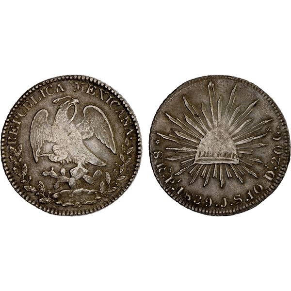 MEXICO: Republic, AR 8 reales (26.89g), San Luis Potosi, 1839-Pi, XF