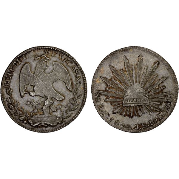 MEXICO: Republic, AR 8 reales (27.10g), San Luis Potosi, 1840-Pi, XF