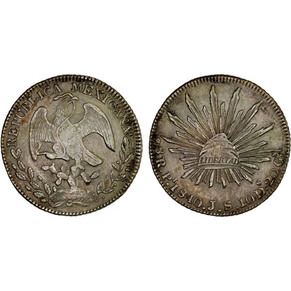 MEXICO: Republic, AR 8 reales (26.83g), San Luis Potosi, 1840-Pi, XF