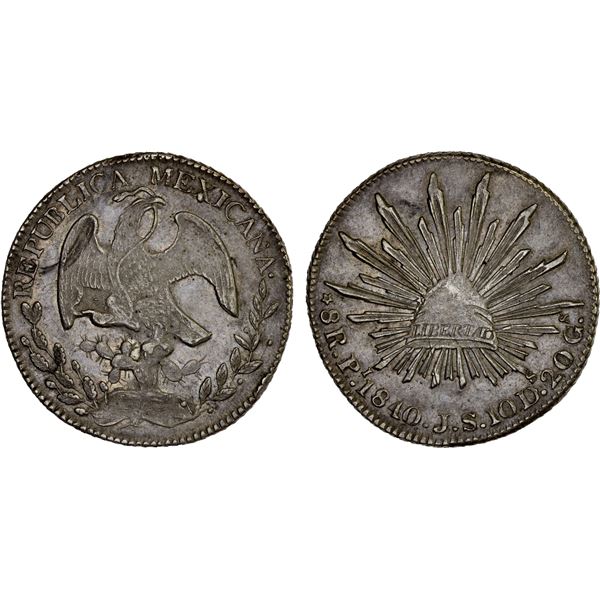 MEXICO: Republic, AR 8 reales (27.05g), San Luis Potosi, 1840-Pi, XF