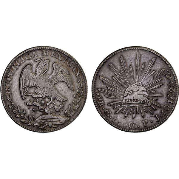 MEXICO: Republic, AR 8 reales (27.06g), Guanajuato, 1840/30-Go, VF-XF