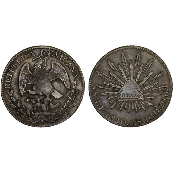 MEXICO: Republic, AR 8 reales (26.90g), San Luis Potosi, 1840-Pi, VF-XF