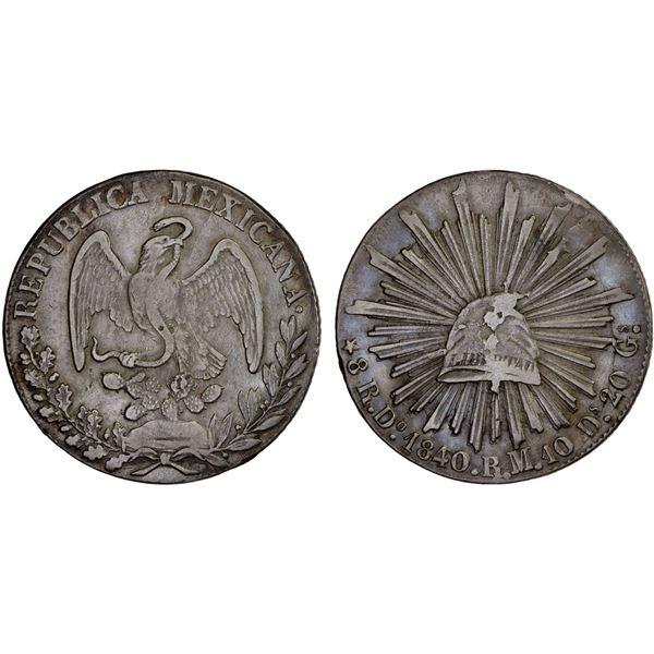 MEXICO: Republic, AR 8 reales (26.99g), 1840-Do, XF