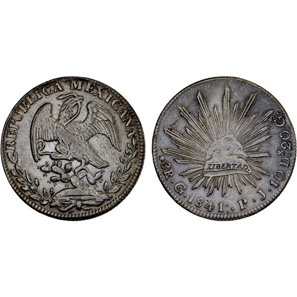 MEXICO: Republic, AR 8 reales (27.03g), Guanajuato, 1841-Go, VF-XF