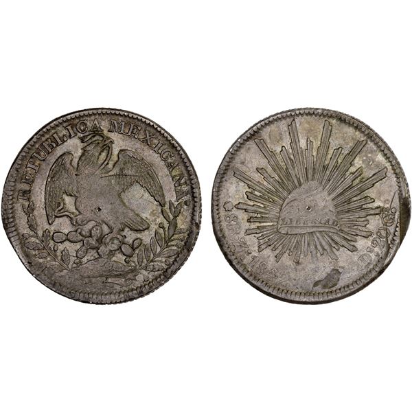 MEXICO: Republic, AR 8 reales (27.05g), Zacatecas, 1842-Zs, XF