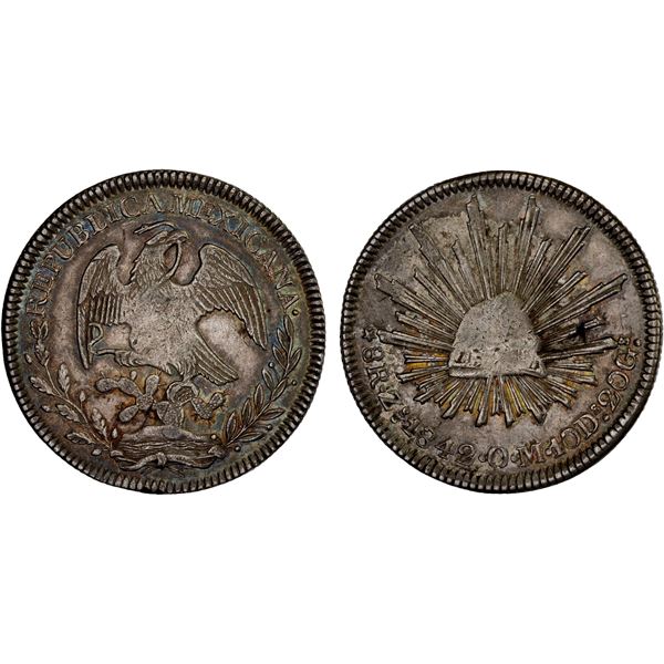 MEXICO: Republic, AR 8 reales (26.78g), Zacatecas, 1842-Zs, XF