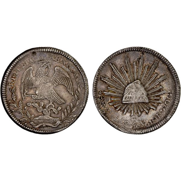 MEXICO: Republic, AR 8 reales (27.16g), Zacatecas, 1842-Zs, VF-XF