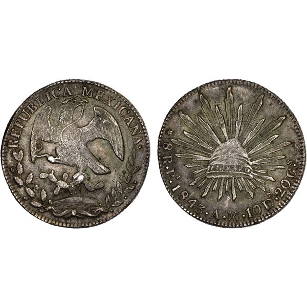 MEXICO: Republic, AR 8 reales (27.05g), San Luis Potosi, 1843-Pi, Choice XF