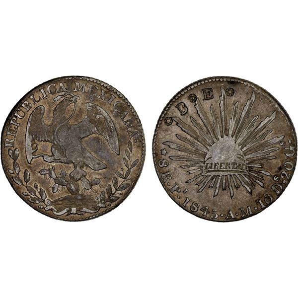 MEXICO: Republic, AR 8 reales (26.86g), San Luis Potosi, 1845-Pi, VF-XF