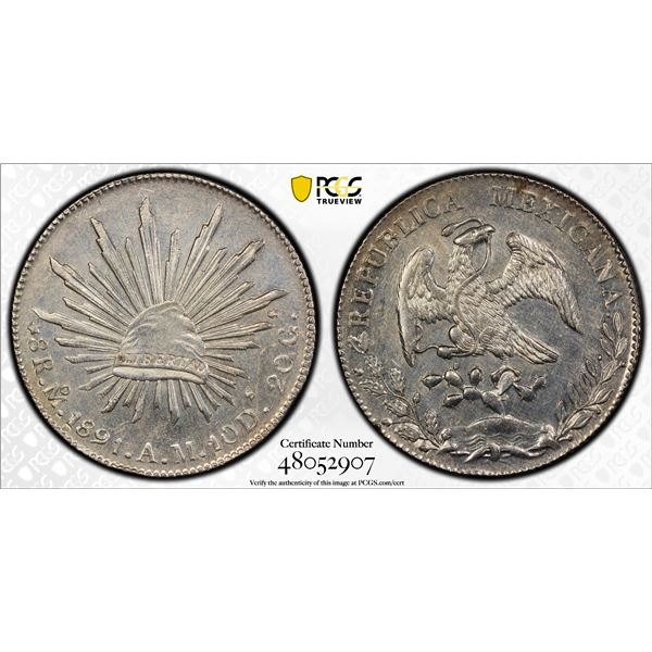MEXICO: Republic, AR 8 reales, 1891-Mo, PCGS Unc details