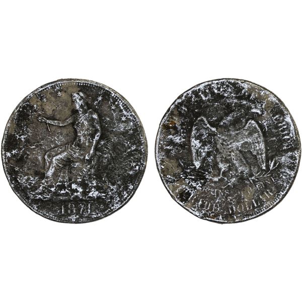 UNITED STATES:  AR trade dollar, 1874, VG