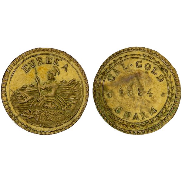 UNITED STATES: California, charm (0.11g), 1884, Choice AU