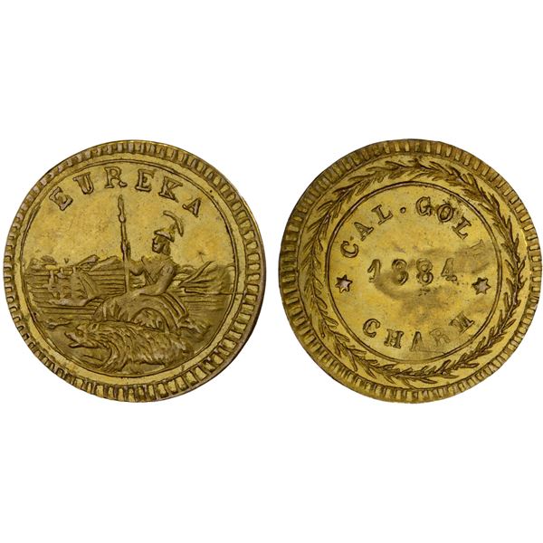 UNITED STATES: California, charm (0.24g), 1884, XF-AU
