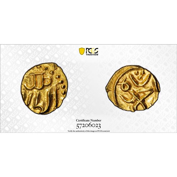 INDONESIA: SAMUDRA-PASAI: Ahmad Shah, ca. 1270-1295, AV 1/2 kupang (0.31g), PCGS MS64