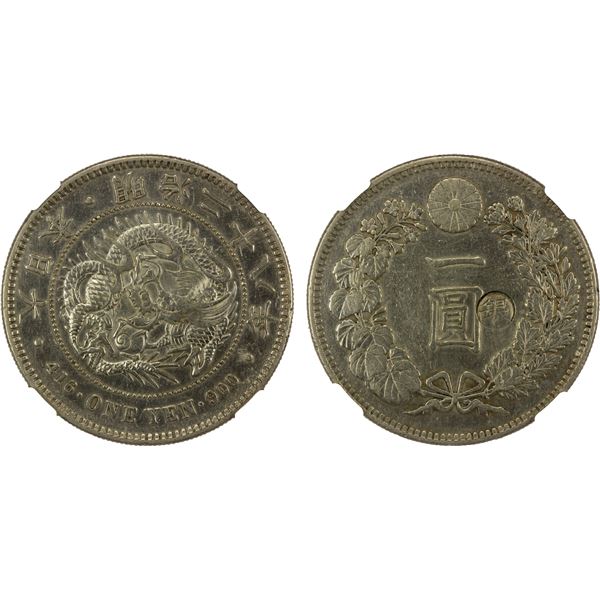 JAPAN: Meiji, 1868-1912, AR yen, year 28 (1895), NGC AU details