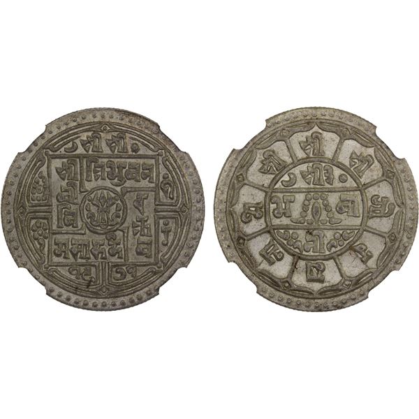 NEPAL: Tribhuvana Bir Bikram, 1911-1950, AR 2 mohars, VS1971, NGC MS65