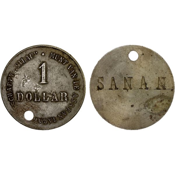 NETHERLANDS EAST INDIES: Plantation Tokens, 1 dollar token, ND (ca. 1902-13), XF