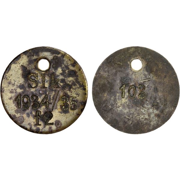 NETHERLANDS EAST INDIES: Plantation Tokens, brass token, 1934/35, XF