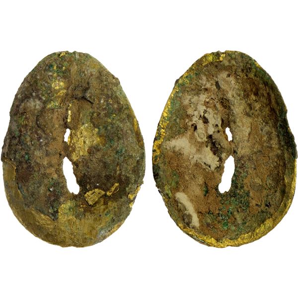 ZHOU: Anonymous, 1000-700 BC, gilt AE cowrie (1.4g), VF