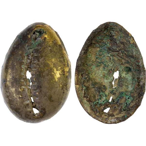 ZHOU: Anonymous, 1000-700 BC, gilt AE cowrie (1.6g), VF