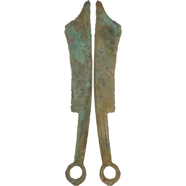 WARRING STATES: State of Yan, 600-400 BC, AE knife money, VF