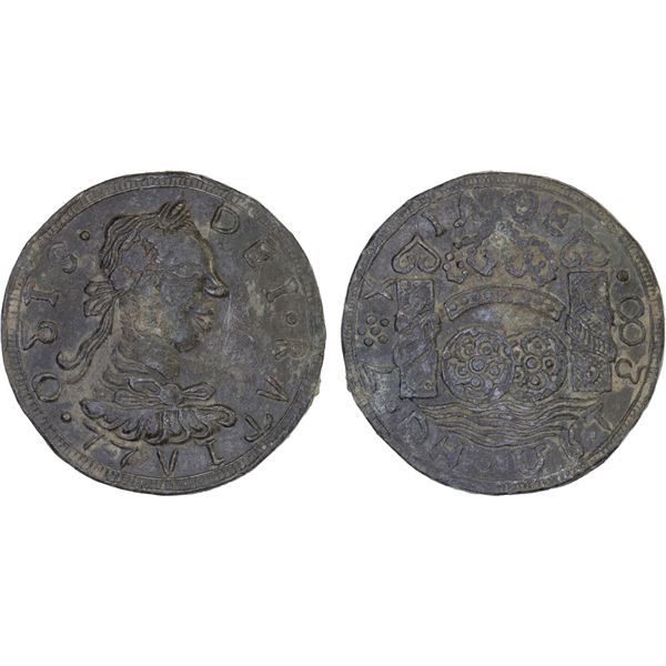 CHINA: tin burial token (13.29g), XF