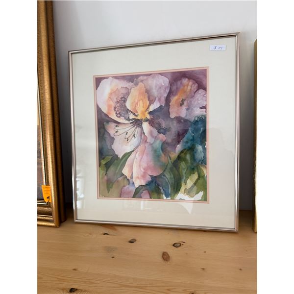 framed watercolor painting of flowers Pablo