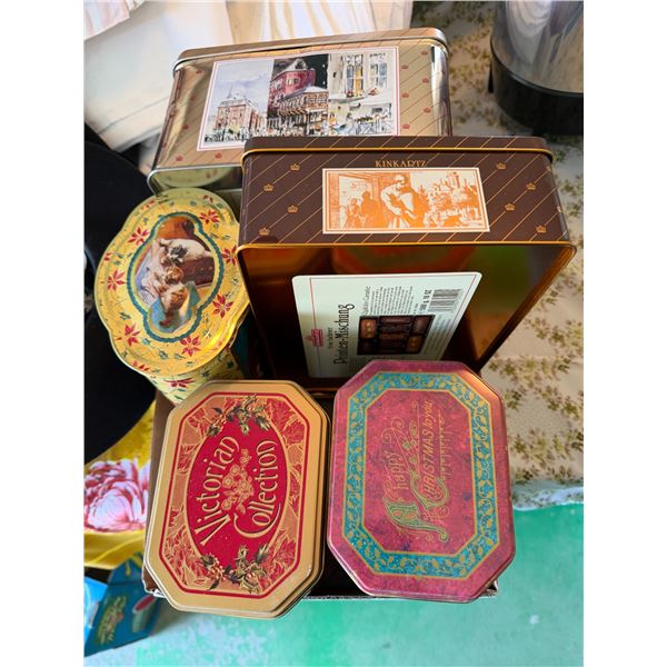 Assorted tins