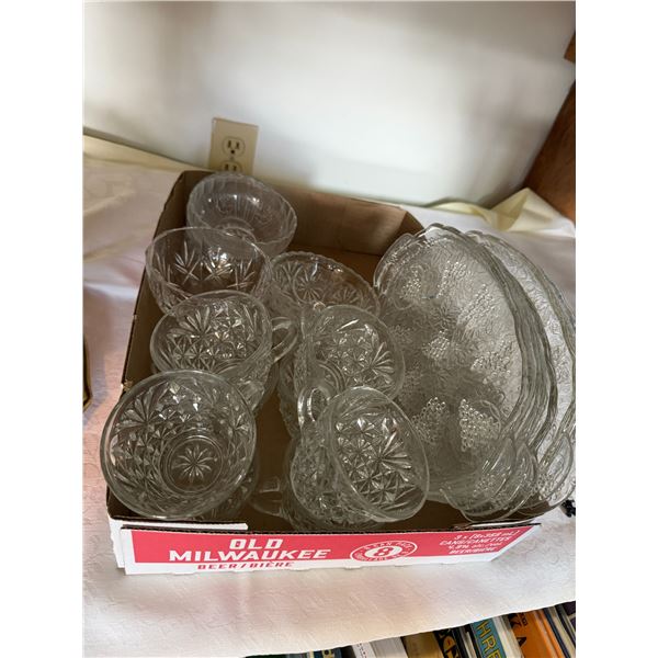 Luncheon plate plates, and glasses