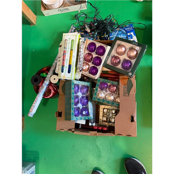 Christmas, decorations, ribbon, candles, lights, etc.