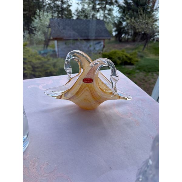 Murano art glass swan napkin holder