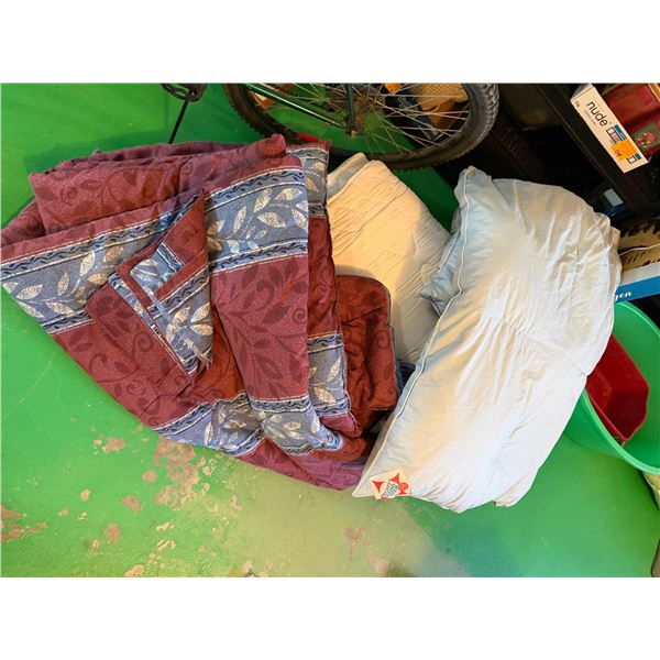 Comforter and pillows