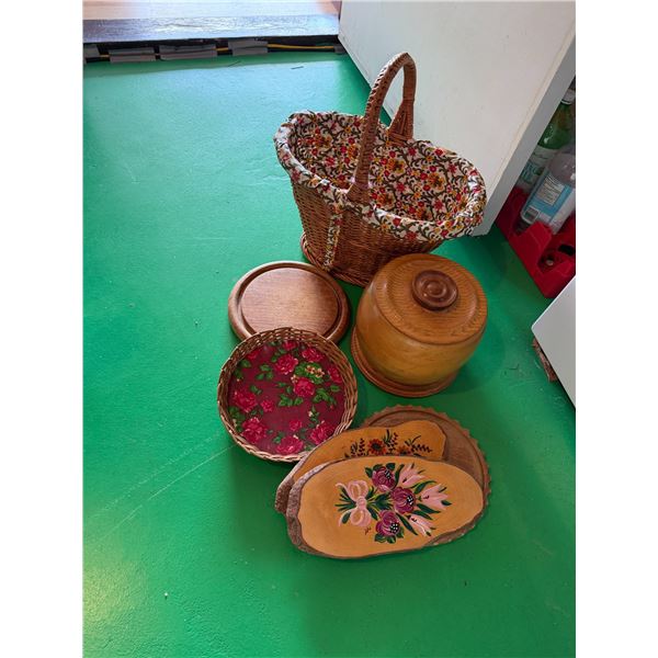 Basket and wooden decor