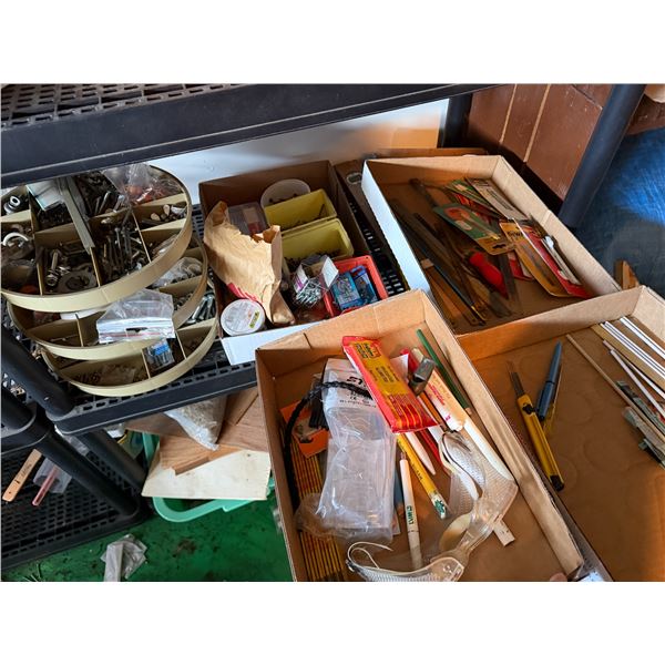 Assorted Hardware saw blades level and other hardware