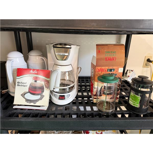 Coffee makers, coffee, presses, and coffee crafts