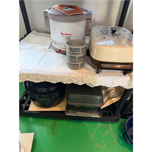 Canning  pot, barbecue buffet server, crockpot, and soup pot