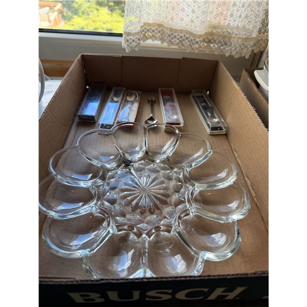 Egg dish and collectible spoon