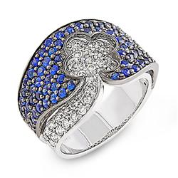 Genuine 2.0 ctw Diamond & Sapphire Ladies Ring  